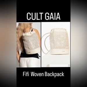 CULT GAIA Cream/Off White woven leather Backpack